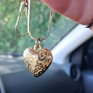 Elegant Gold Heart Pendant Earrings